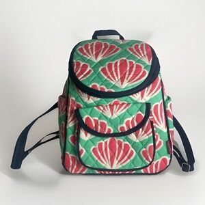 N. Gil Mini Backpack‎ Purse Seashell Coral And Green